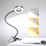 LED Desk Lamp – Home Office Task Light for Remote Work, Clip-On Dimmable Reading Lamp with 3 Color Modes