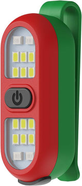 LumenX Clip-On Safety Light for Night Runners, Rechargeable Hands-Free LED with Red/Blue Warning Mode
