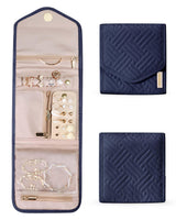 BAGSMART Premium Jewelry Organizer – High-End Travel Companion, Quilted Velvet-Touch Roll for Fine Rings and Necklaces