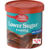 Betty Crocker Lower Sugar Frosting – Wellness Pantry Staple for Diabetics, Rich Milk Chocolate Spread for Guilt-Free Cakes and Brownies