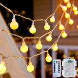 Minetom Battery Operated Globe String Lights – Warm White Bedroom Decor, Cozy Ambient Lighting for Living Room & Dorm