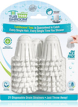 TubShroom Toss 21pk - Non-Toxic Disposable Hair Catchers That Replace Harsh Chemical Drain Cleaners Safely