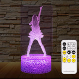 Pop Star Acrylic Night Light – Child Safe LED Lamp for Girls Bedroom, No Flame Cool Touch Base