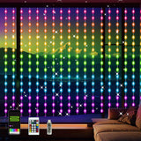 LuminVue Smart Curtain Lights – RGB Color Changing Bedroom Decor with App Control, 8ft x 6ft Window Wall Backdrop