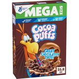 Cocoa Puffs Cereal for Kids Lunchboxes, Made with Whole Grain, Mega Size Box, 25.8 oz