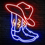 Kavaas Cowboy Boot Neon Sign – Cool-to-Touch LED Neon Nightlight for Baby's Room and Nursery, USB-Powered Flameless Western Wall Light
