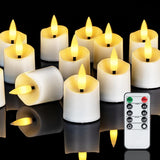 Homemory Flameless LED Votive Candles 12-Pack – Battery Operated Tea Lights with Remote and Timer for Childproof and Pet-Safe Home Lighting