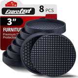 Ezprotekt Non Slip Furniture Pads for Child Safe Living Room, Black Rubber Caster Cups That Stop Couches From Sliding
