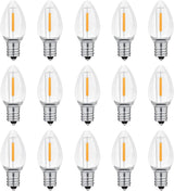 NETEHA C7 LED Replacement Bulbs for Patio String Lights, Waterproof E12 Candelabra Bulbs for Outdoor Christmas Decor and Backyard Parties