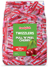 Twizlers Pull 'n' Peel Cherry Bulk Pack – Stocking Stuffer and Gift Bag Filler, 1 lb Cherry Licorice Candy