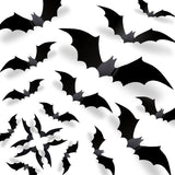 CESOF 3D Halloween Bat Decor for Kids – 70 Safe Odorless PVC Bats, DIY Fold & Stick Craft for Bedroom & Playroom