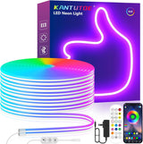 LotusLamp RGB Neon Rope Light for Bedroom Aesthetic, Flexible 13.1ft–19.68ft LED Strip for Cozy Ambient Wall Decor