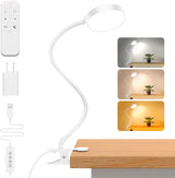 Glocusent Clip-On LED Reading Light with Remote – 1-Hour Auto Timer for Focused Home Office and Dorm Desk Study Sessions