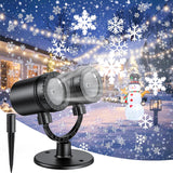MuliVid Snowflake Projector Lights – Outdoor Patio and Garden Decor, IP65 Waterproof LED for Yard and Driveway Holiday Displays