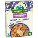 Cascadian Farm Organic Vanilla Crisp Cereal – Preschool Snack Station Staple for Health-Conscious Parents, 12 oz Resealable Box