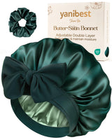 YANIBEST Adjustable Satin Hair Bonnet – Mindful Bedtime Hair Protection for Frizz-Prone Curly Hair, Cozy Sleep Accessory