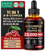 Venture Pal Vitamin B Complex Liquid Drops – Sublingual B12 Methylcobalamin for Morning Energy and Methylation Support
