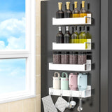 MagnetBrand Magnetic Spice Rack for Refrigerator – 4-Tier Minimalist Kitchen Organizer, Matte Black Wall-Free Storage