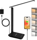 shinelife LED Desk Lamp – Home Office Task Light with USB Port for Remote Workers, Adjustable 5-Mode Study Light