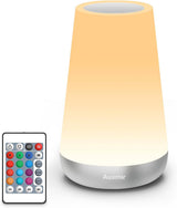Auxmir LED Night Light for Kids Room and Nursery – Touch-Controlled Baby Safe Lamp with Cool-to-Touch Surface and 13 RGB Colors