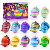 3D Printed Dragon Easter Eggs – Safe PLA Plastic Kids Toys Ages 3+, 12 Prefilled Surprise Eggs for Easter Morning, Playroom and Bedtime