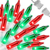 LAMPHOME 19.6ft Indoor String Lights Warm White, 100 Mini Bulb Bedroom Accent Wall and Living Room Decor with Green Wire