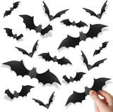 Piteno® Halloween Gift 140-Piece 3D Bat Decor Set, Spooky Housewarming Present for Party Hosts and DIY Home Decor Lovers