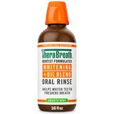 TheraBreath Whitening Oral Rinse – Plant-Based Whitening Enzymes for a Calming AM/PM Self-Care Ritual, Smooth Mint 16 Fl Oz