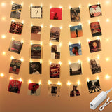Lakumu 50 LED Photo Clips String Lights – Cozy Bedroom Wall Decor, 17ft Warm White with Rechargeable Power Bank