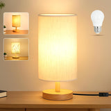 Minimalist Table Lamp for Clean Scandinavian Bedrooms, Warm White Bedside Light with Linen Shade