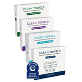 Clean Skin Club Clean Towels XL Variety 4-Pack – Mindful Cleansing Towels for Bedtime Skincare Rituals