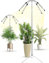 Grow Lights for Indoor Plants – Modern Living Room Decor with Full Spectrum 4-Head Aluminum Floor Lamp