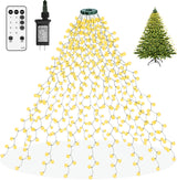 Olaney Christmas Tree Lights – 400 LED Cascading Fairy Lights for Cozy Living Room Aesthetic, Warm White Ambient Decor