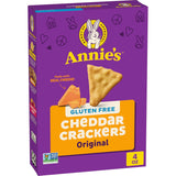 Annie's Gluten Free Cheddar Crackers – School-Safe Lunchbox Snack for Kids, Original Real Cheese 4 oz