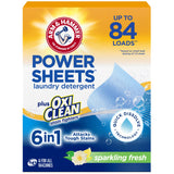 ARM & HAMMER Power Sheets Laundry Detergent Plus OxiClean, 6in1 Sparkling Fresh for Clutter-Free Laundry Room Storage