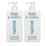 Native Sea Salt & Cedar 2-in-1 Shampoo and Conditioner – Thoughtful Birthday Gift for Women Who Value Clean Beauty