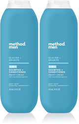 Method Men 2-in-1 Shampoo and Conditioner Glacier + Granite – Mindful Shower Ritual for a Calmer Morning Routine