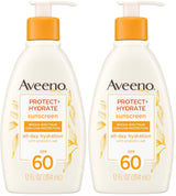 Aveeno Protect + Hydrate Sunscreen – Family-Safe SPF 60 for Kids, Baby & Sensitive Skin (80-Min Water-Resistant)