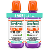 TheraBreath Alcohol-Free Mouthwash, 6-in-1 Cavity & Enamel Care for Sensitive Mouths, 2 Pack
