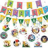 AhfuLife Soccer Hanging Swirls 24pc – Living Room Wall and Ceiling Decor for Match Day Atmosphere