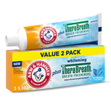 ARM & HAMMER Plus TheraBreath Toothpaste – Enamel-Safe Daily Brushing for the Family Bathroom, Low-Abrasion Whitening