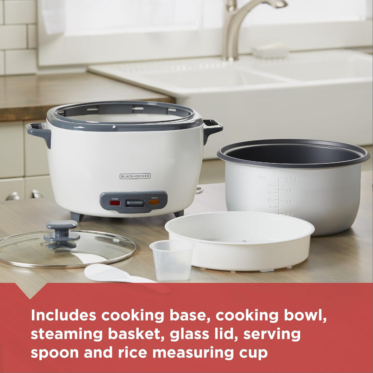 tempered glass lid with dedicated steam vent directed away from cabinets