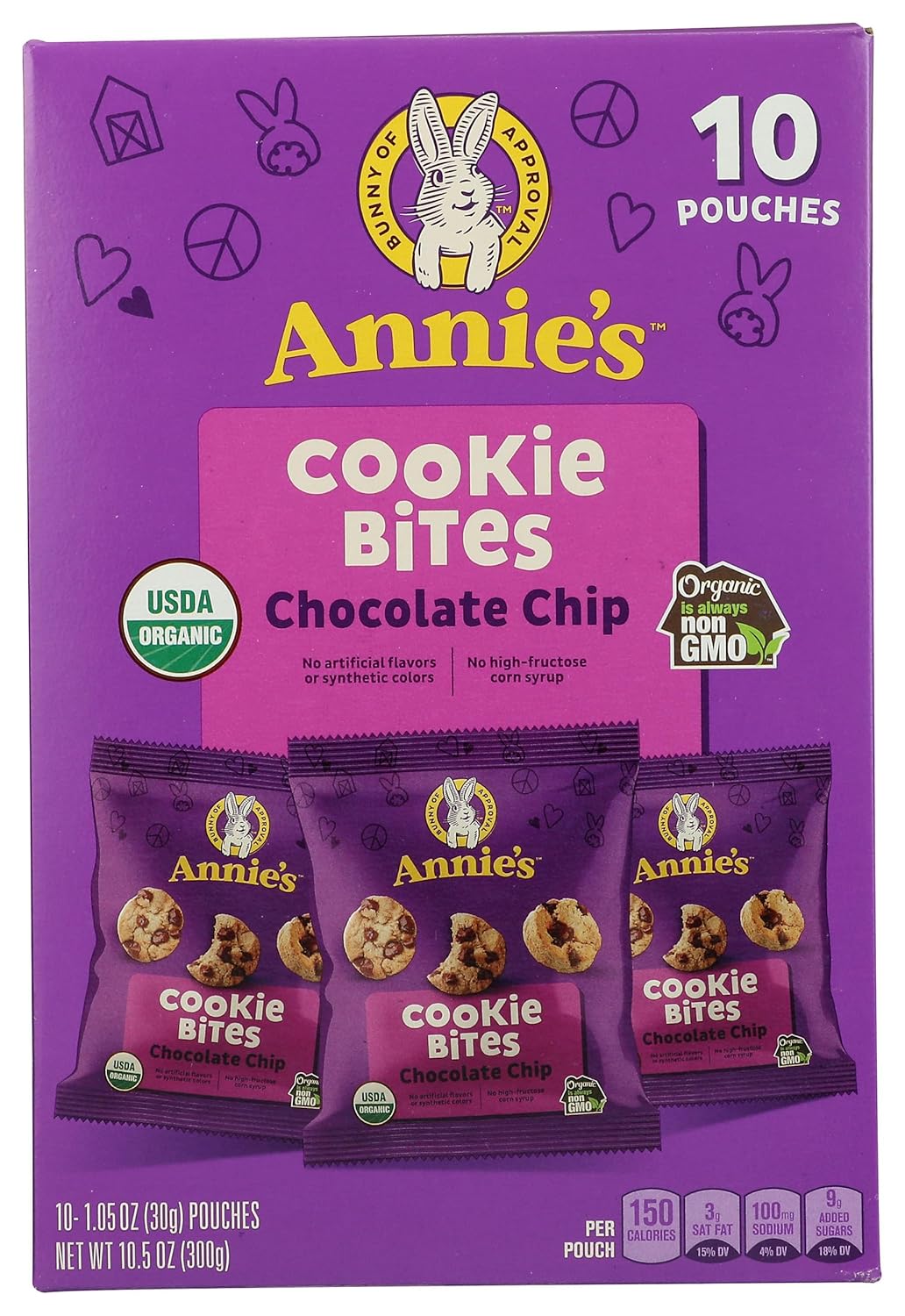 ten individually portioned pouches in a single 10.5 oz box