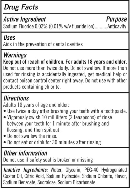 TheraBreath Alcohol-Free Mouthwash, 6-in-1 Cavity & Enamel Care for Sensitive Mouths, 2 Pack