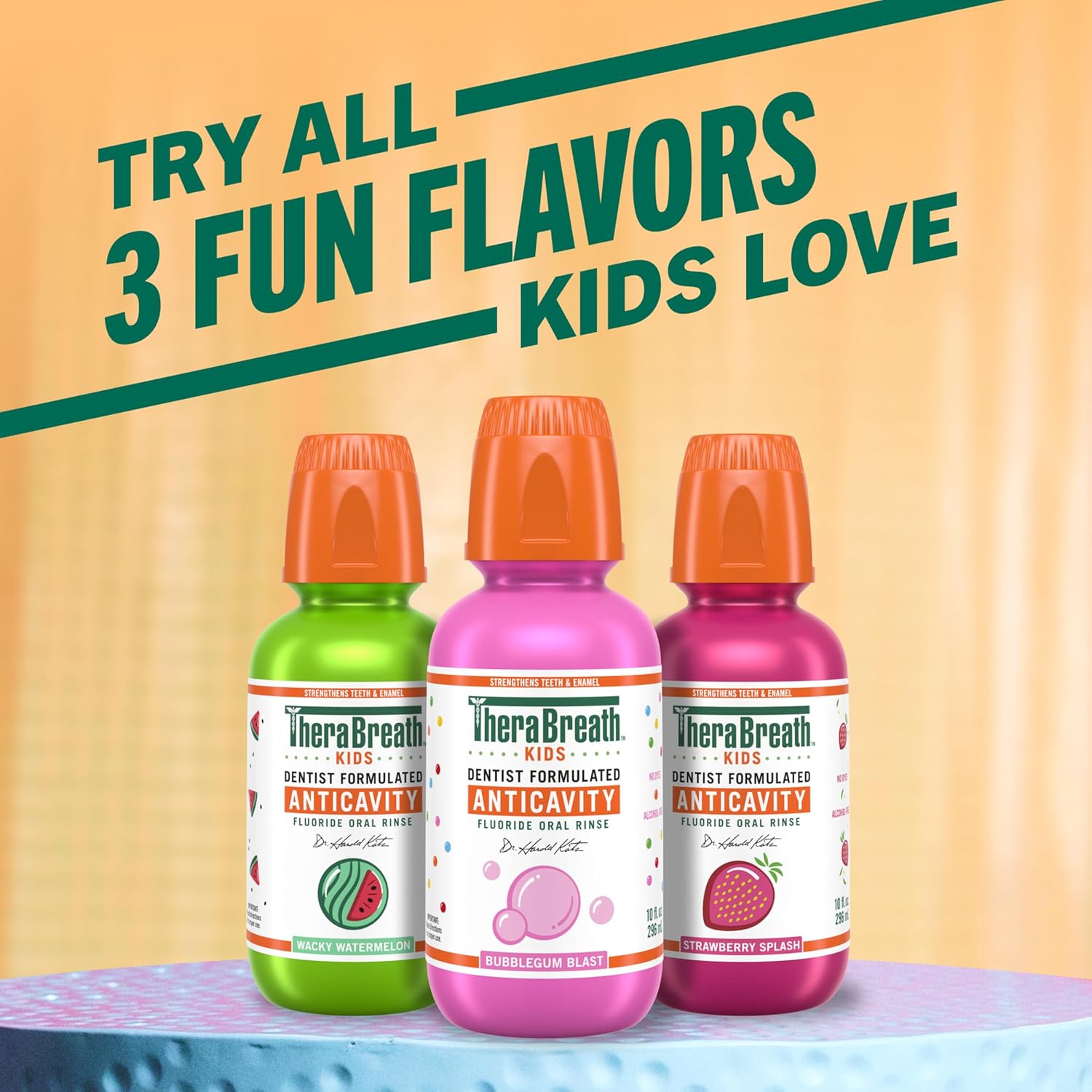 TheraBreath Kids Fluoride Mouthwash Organic Strawberry – Gentle Anticavity Rinse for Bedtime Oral Care Ritual