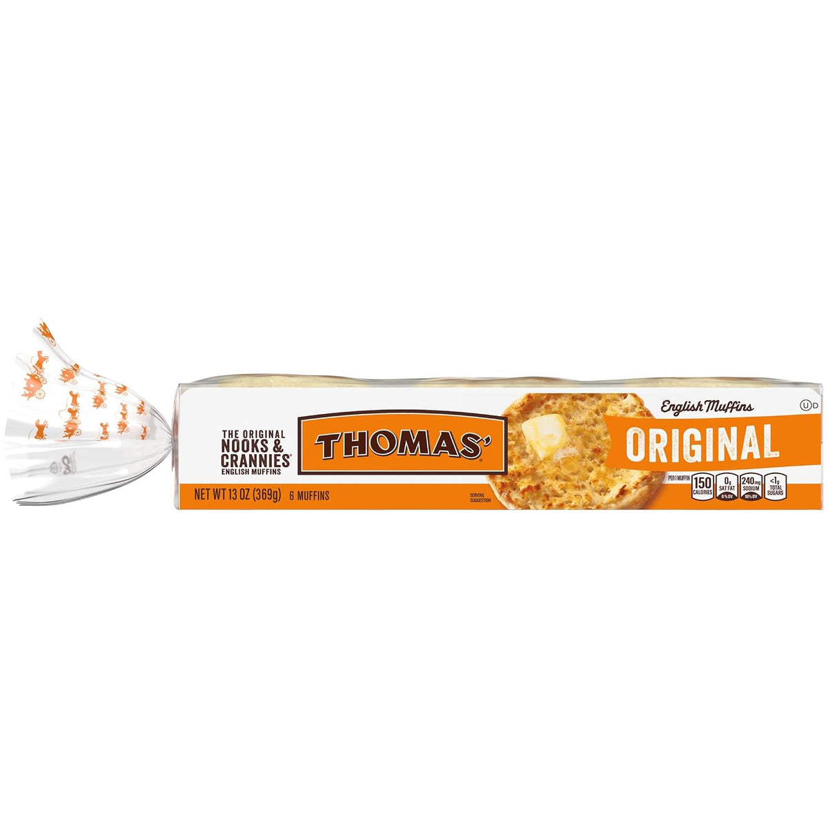 Thomas' Nooks & Crannies English Muffins, 13 oz Tray, 6 Pack – Classic Brunch Gift for Mom on Mother's Day