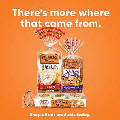 Thomas' Original English Muffins, 6 ct, 13 oz – Buttery Toast and Jam Bread for Busy Parent Weekday Breakfasts