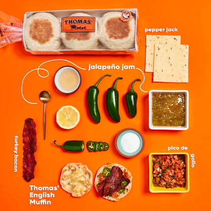 Thomas' Original English Muffins, 6 ct, 13 oz – Buttery Toast and Jam Bread for Busy Parent Weekday Breakfasts