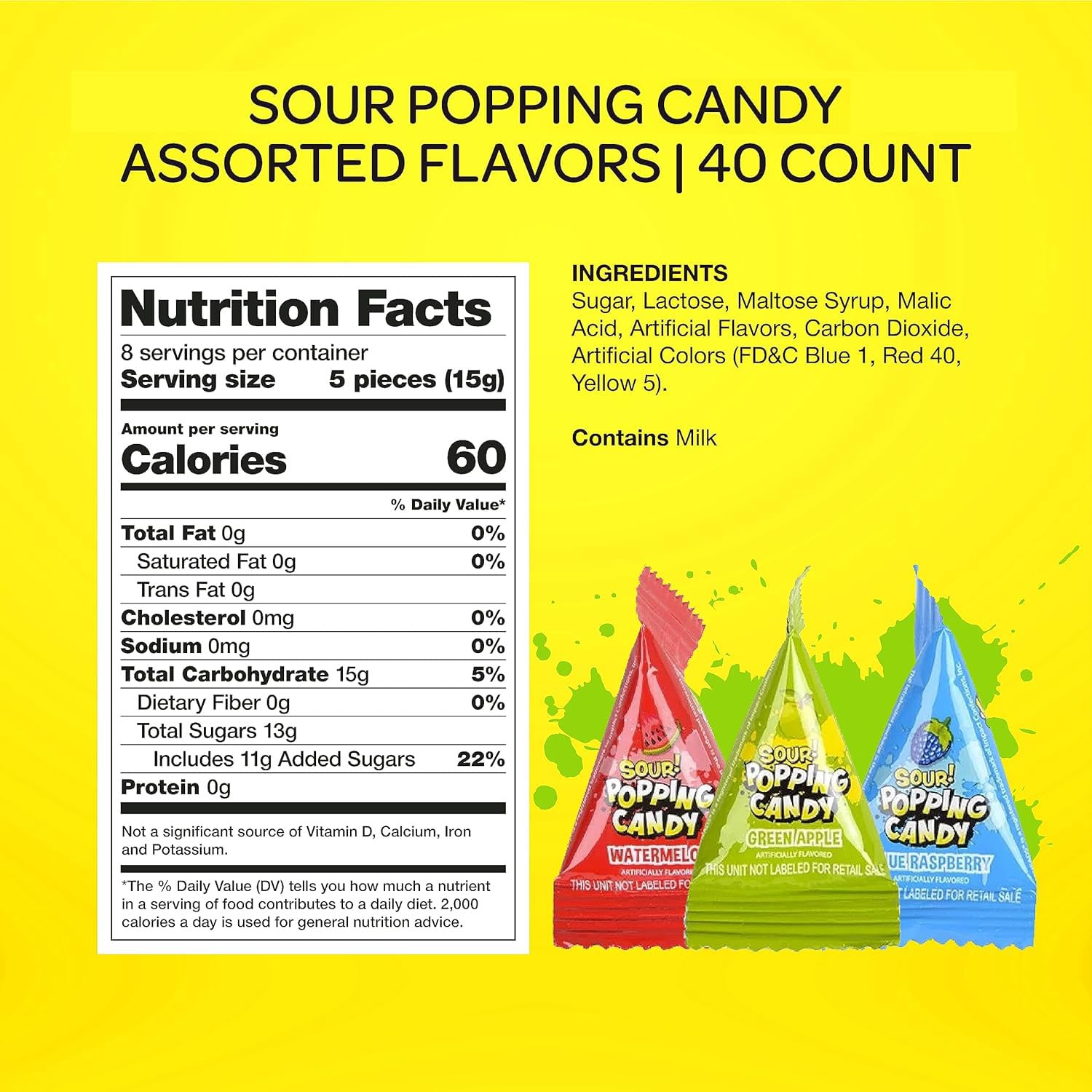 three assorted fruit flavors: blue raspberry, watermelon, green apple