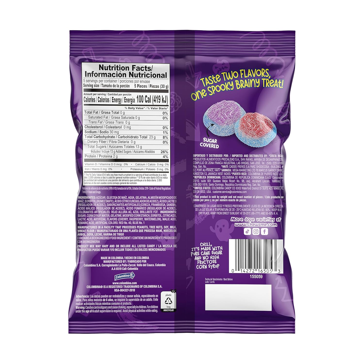 three-flavor blend: raspberry, cherry, and watermelon